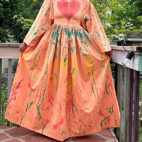 vintage painted prom wedding dress Streetwear art - Picture 4 of 8